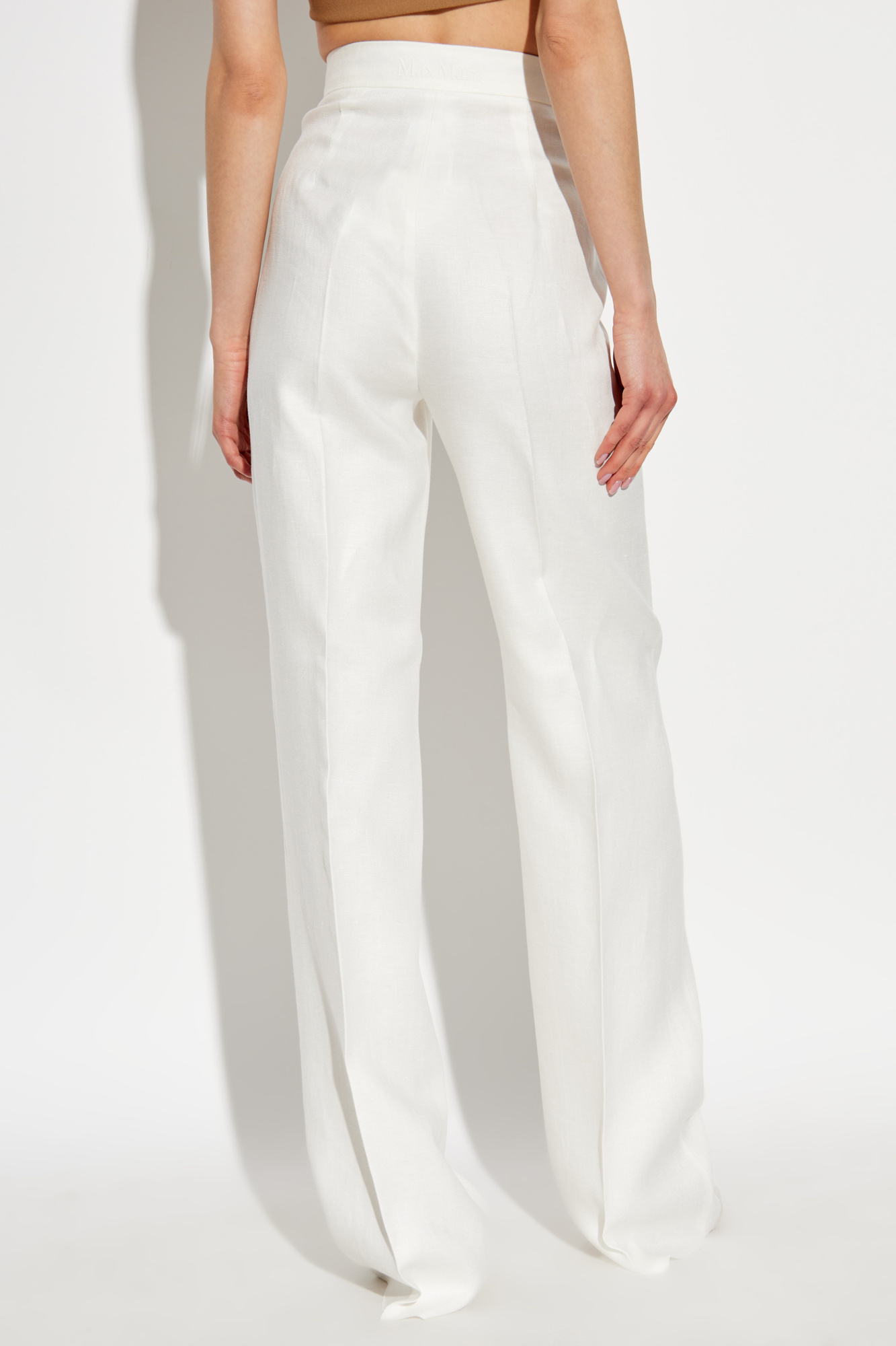 パンツ MAX MARA Women Straight Pants 2511131031600001 WHITE Max Mara Studio Stemma women's stretch cotton pants